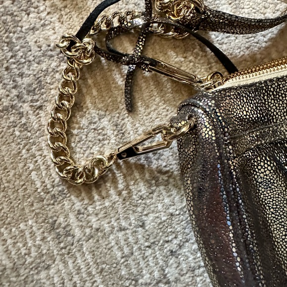 REBECCA MINKOFF Gold Handbag - Mini Mac Crossbody - Designer Purse - Picture 2 of 7